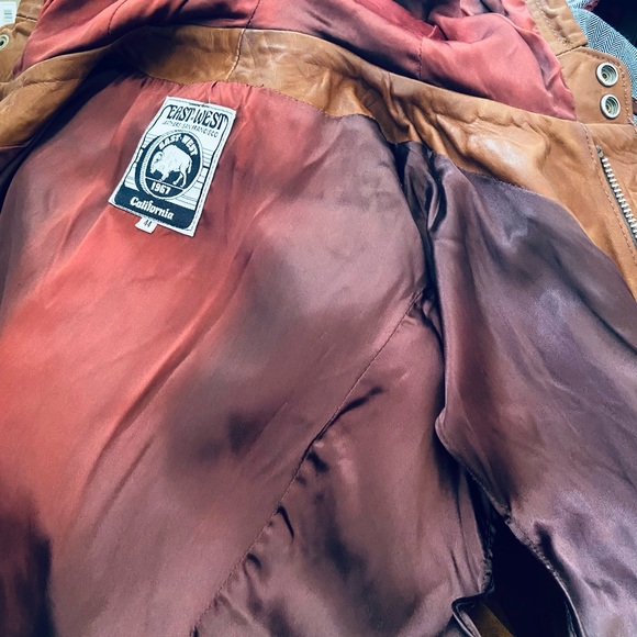 East West Musical Instruments Vintage 60s 70s RARE Hooded Leather Jacket - Picture 9 of 9